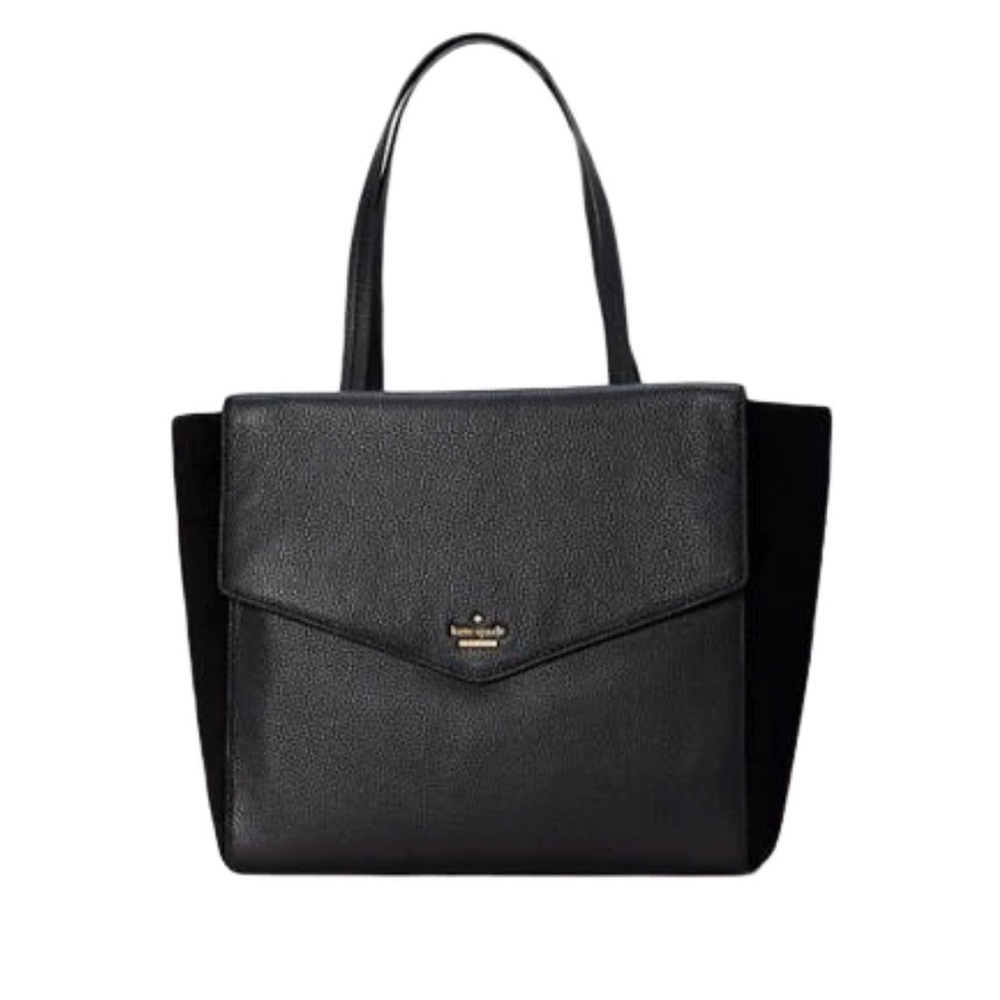 Kate Spade Spencer Court Archie Leather + Suede Tote Bag in Black